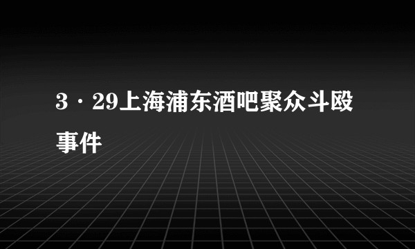 3·29上海浦东酒吧聚众斗殴事件