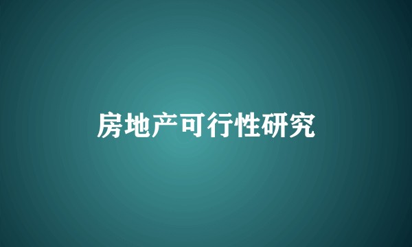 房地产可行性研究