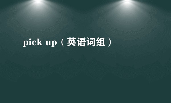 pick up（英语词组）