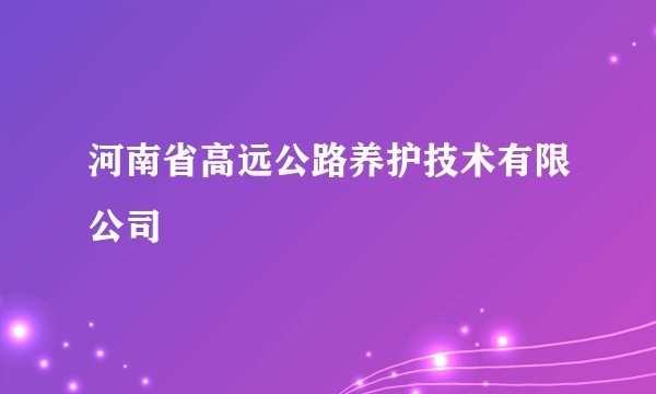河南省高远公路养护技术有限公司