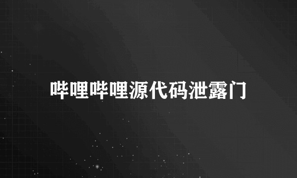 哔哩哔哩源代码泄露门