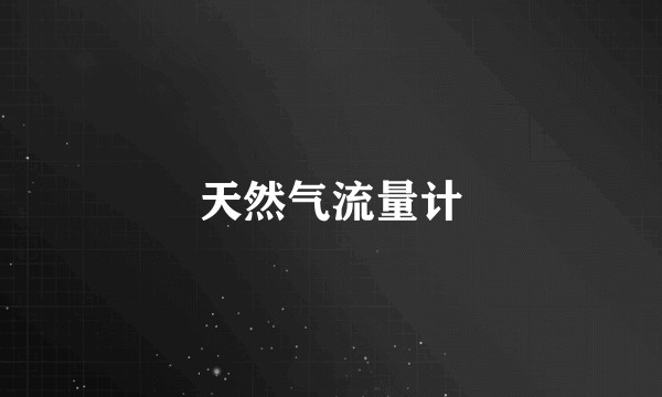 天然气流量计