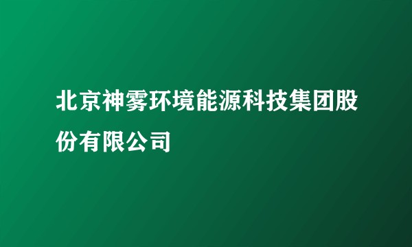 北京神雾环境能源科技集团股份有限公司
