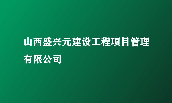 山西盛兴元建设工程项目管理有限公司