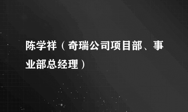 陈学祥（奇瑞公司项目部、事业部总经理）