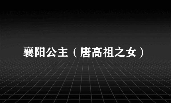 襄阳公主（唐高祖之女）