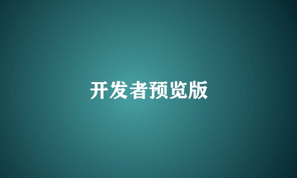 开发者预览版