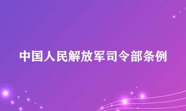 中国人民解放军司令部条例