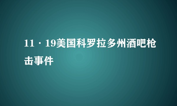 11·19美国科罗拉多州酒吧枪击事件