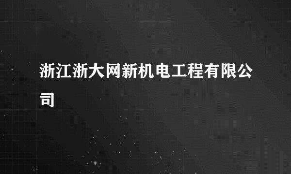 浙江浙大网新机电工程有限公司