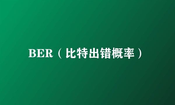 BER（比特出错概率）