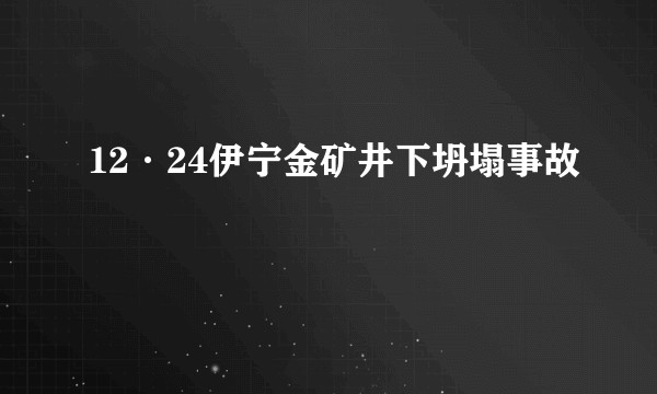 12·24伊宁金矿井下坍塌事故
