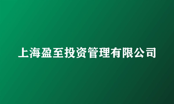 上海盈至投资管理有限公司