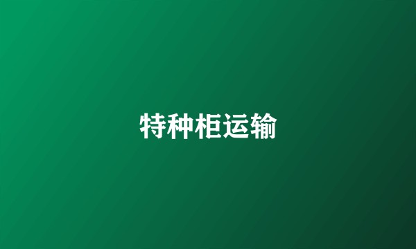 特种柜运输