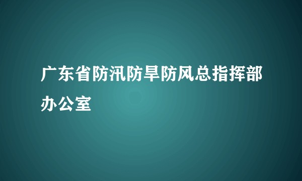 广东省防汛防旱防风总指挥部办公室