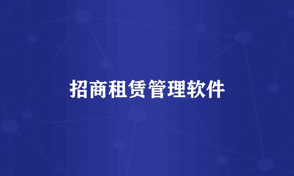 招商租赁管理软件