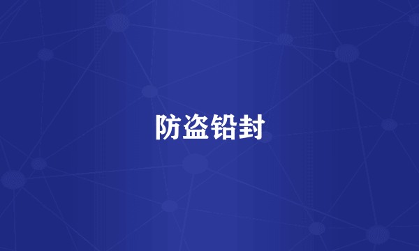 防盗铅封