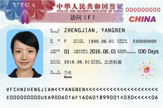 中国签证（中华人民共和国政府为外国人签发的入境许可）