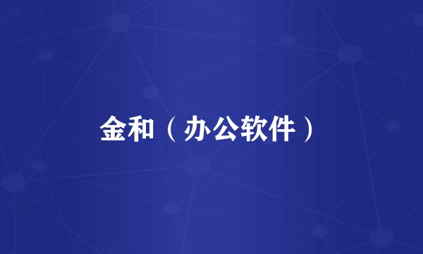金和（办公软件）