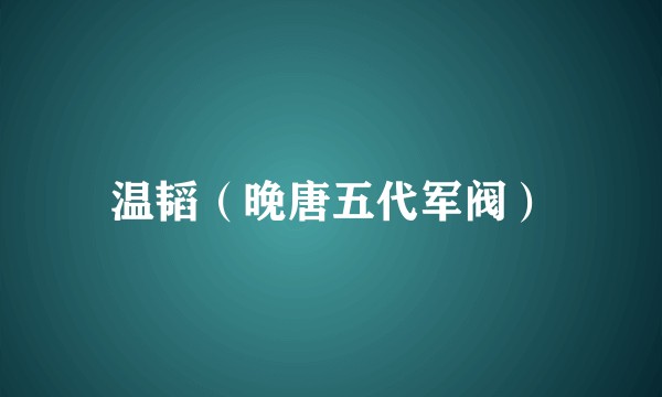 温韬（晚唐五代军阀）