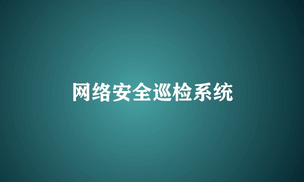 网络安全巡检系统