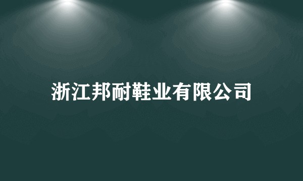 浙江邦耐鞋业有限公司