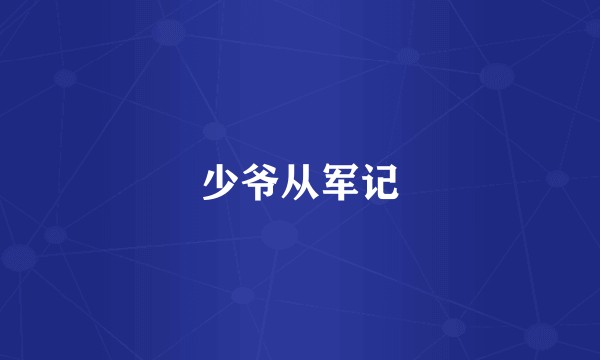 少爷从军记