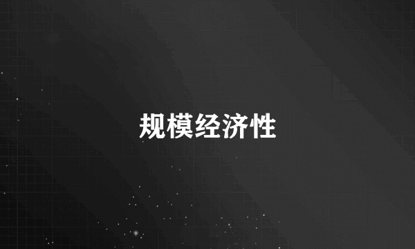 规模经济性
