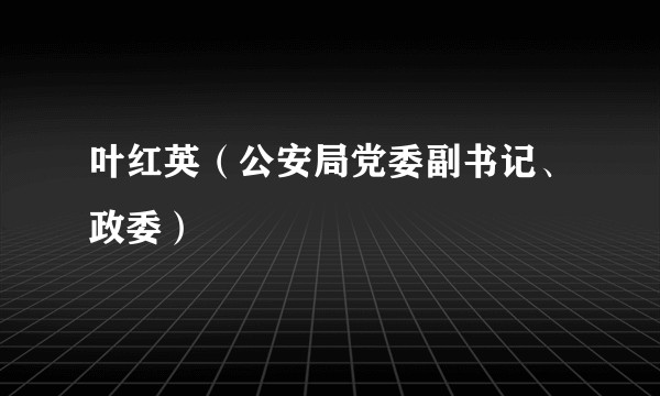叶红英（公安局党委副书记、政委）