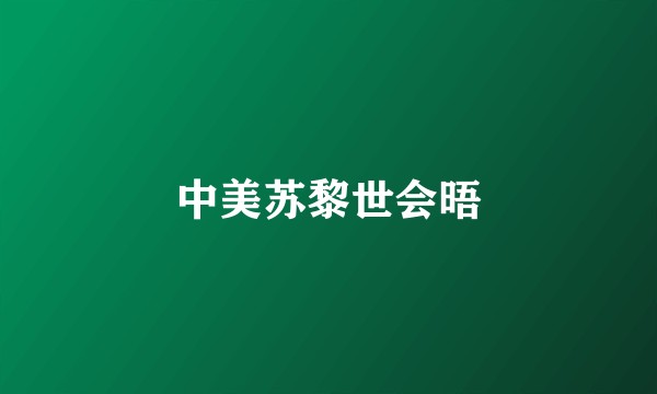中美苏黎世会晤