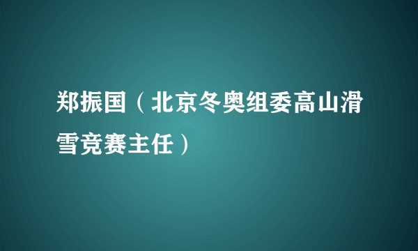 郑振国（北京冬奥组委高山滑雪竞赛主任）