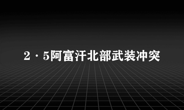 2·5阿富汗北部武装冲突