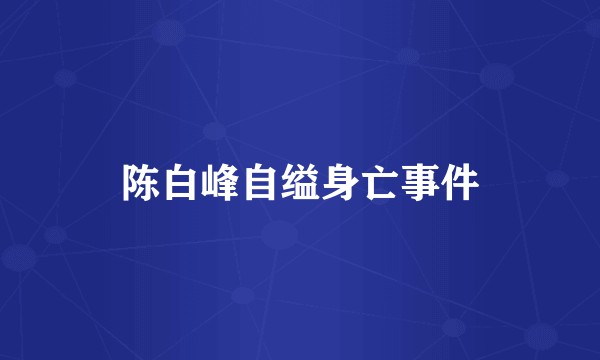 陈白峰自缢身亡事件