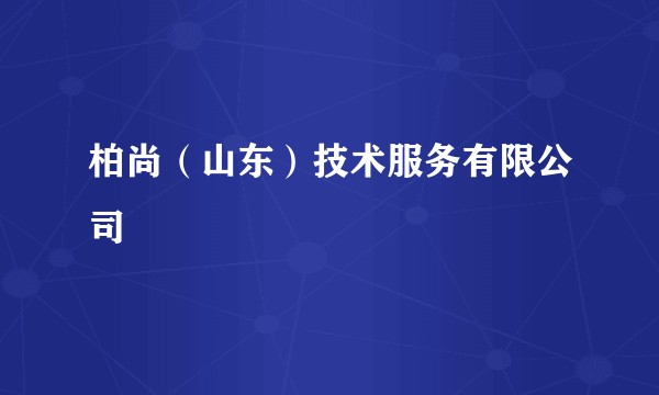 柏尚(山东)技术服务有限公司