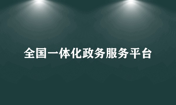 全国一体化政务服务平台