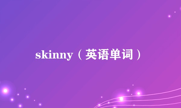 skinny（英语单词）