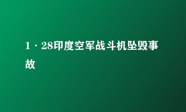 1·28印度空军战斗机坠毁事故