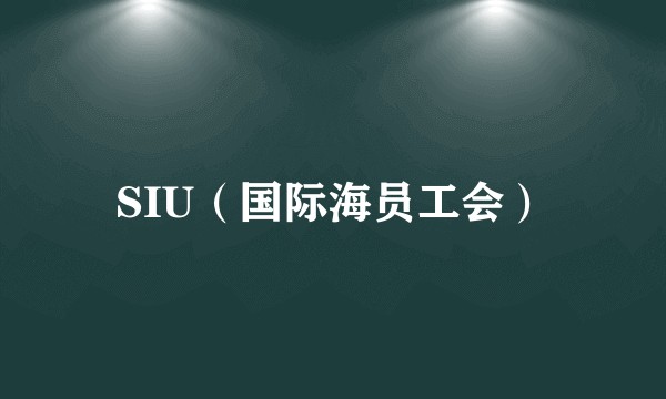 SIU（国际海员工会）