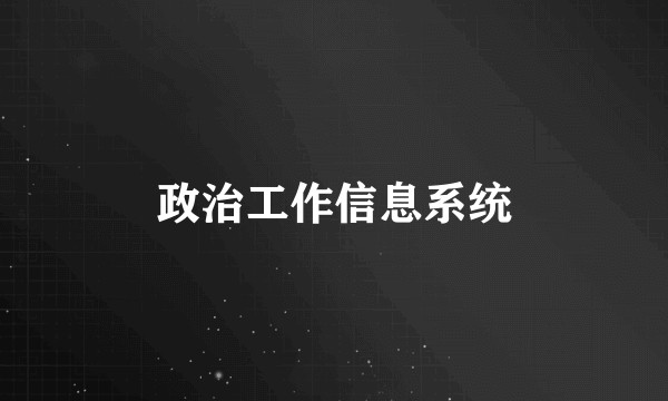 政治工作信息系统