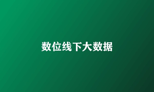 数位线下大数据