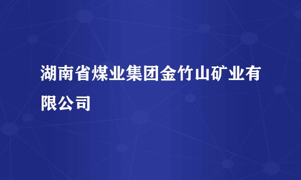 湖南省煤业集团金竹山矿业有限公司