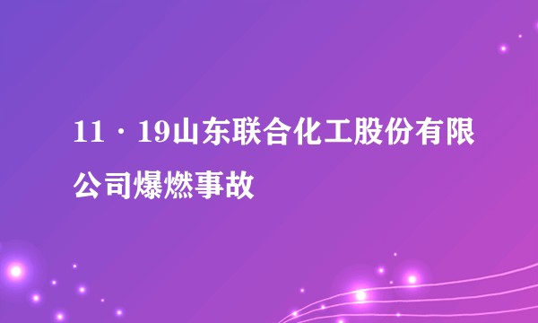 11·19山东联合化工股份有限公司爆燃事故