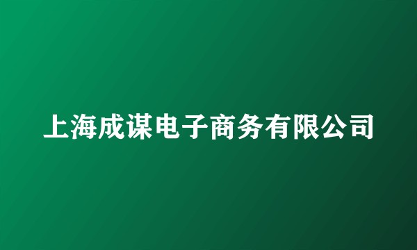 上海成谋电子商务有限公司