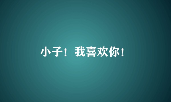 小子！我喜欢你！