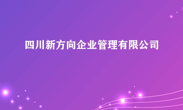 四川新方向企业管理有限公司