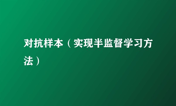 对抗样本（实现半监督学习方法）