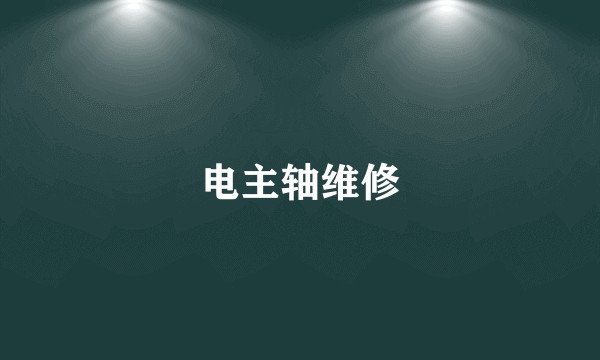 电主轴维修
