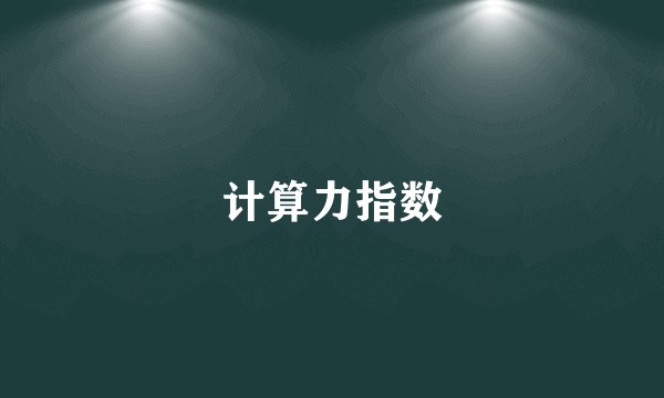计算力指数