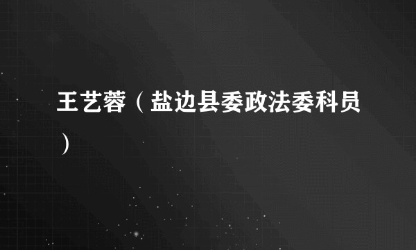 王艺蓉（盐边县委政法委科员）