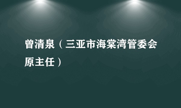 曾清泉（三亚市海棠湾管委会原主任）